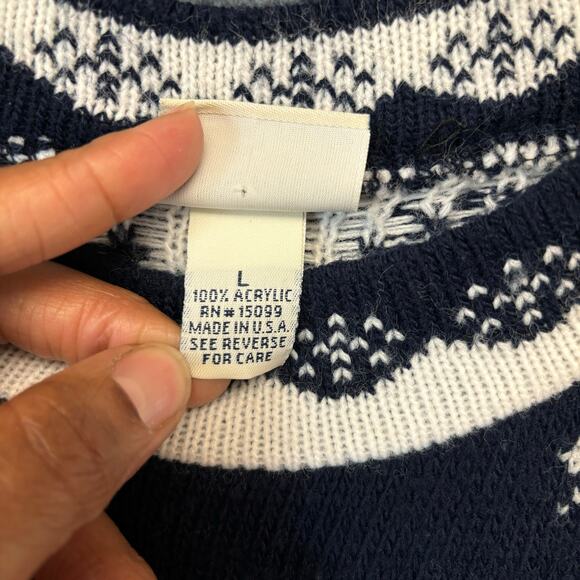 VTG Classic Elements Vintage Christmas Sweater Large USA Made Knit Snowman Scene - Picture 9 of 12